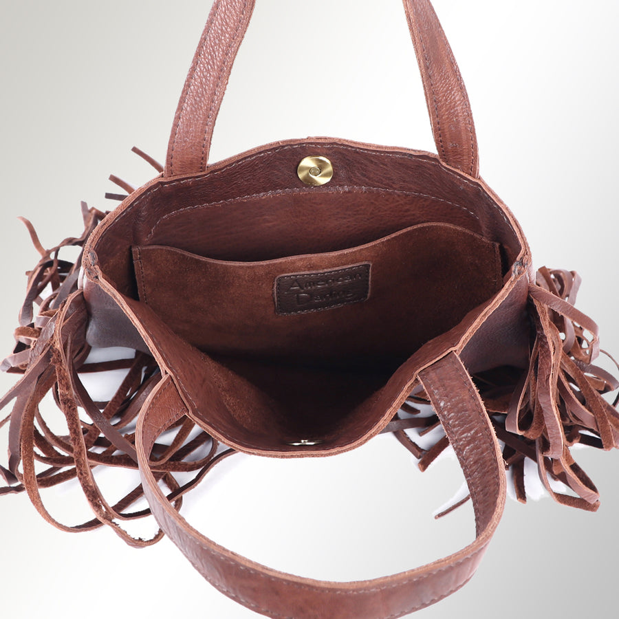 American Darling Tote Bag Western Genuine Leather Handcrafted Large Purse with Fringes and YKK Zipper