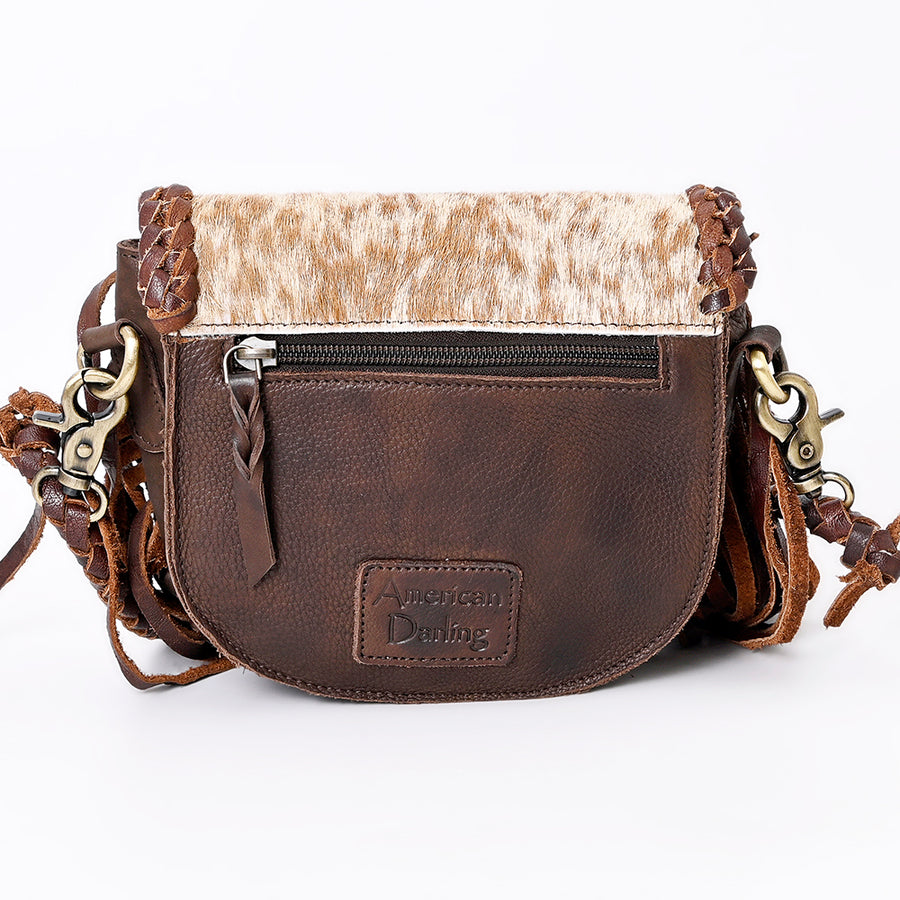 American Darling Cross body Bag Western Genuine Leather Handcrafted Purse with Turquoise Stone and Braided Detail