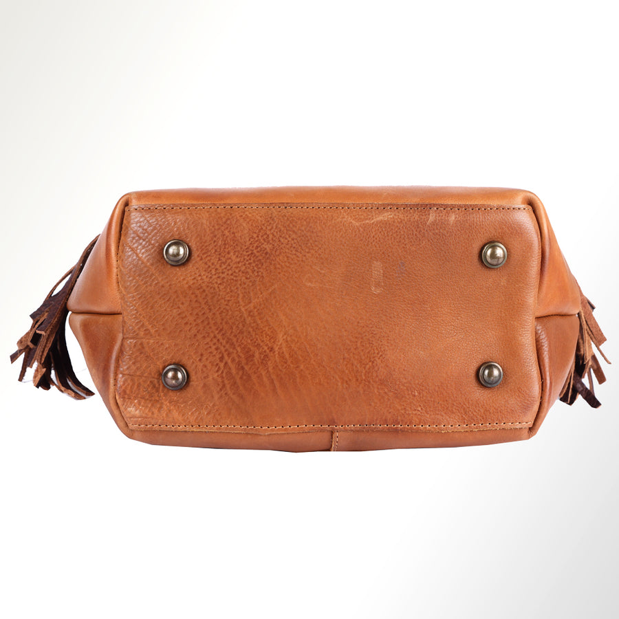 American Darling Tote Bag Western Hair-On Cowhide Genuine Leather Handcrafted Purse with Fringes and Braided Handles