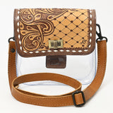 American Darling Clear Bag Hand Tooled Genuine Leather Women Bag W.