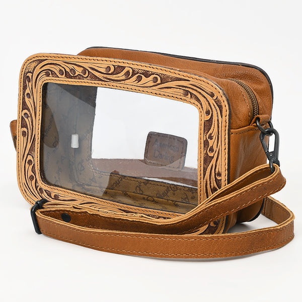 American Darling Clear Bag Hand Tooled Genuine Leather Women Bag Western Handbag Purse - Uhorse