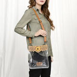 American Darling Clear Bag Hand Tooled Genuine Leather Women Bag Western Handbag Purse