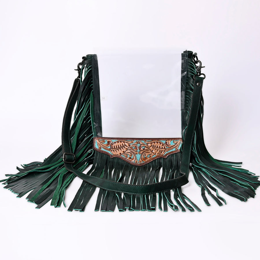 American Darling Clear Bag Hand Tooled Genuine Leather Women Western Handbag Purse