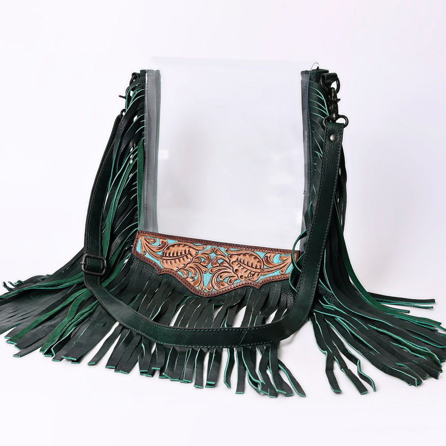 American Darling Clear Bag Hand Tooled Genuine Leather Women Bag Western Handbag Purse - Uhorse