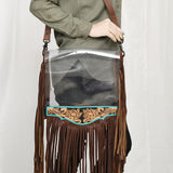 American Darling ADBGZ727 Clear Bag Hand Tooled Genuine Leather Women Bag Western Handbag Purse