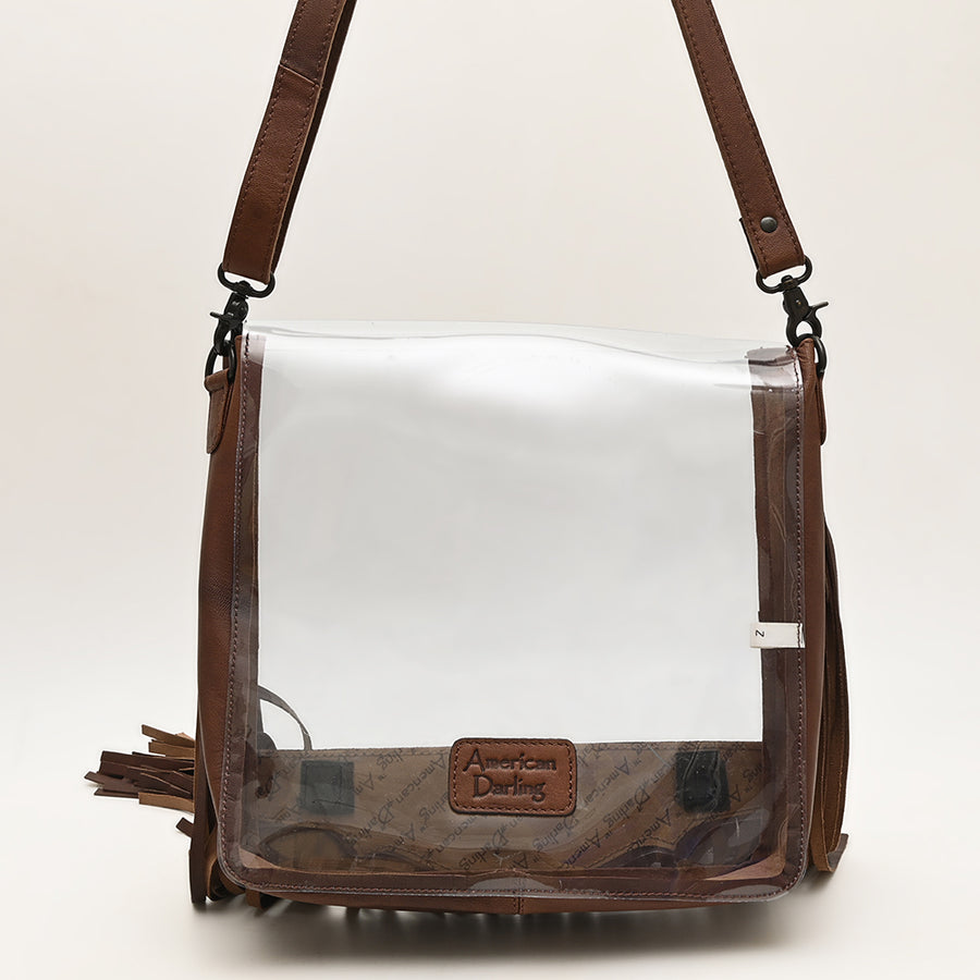 American Darling Clear Bag Hand Tooled Genuine Leather Women Western Handbag Purse