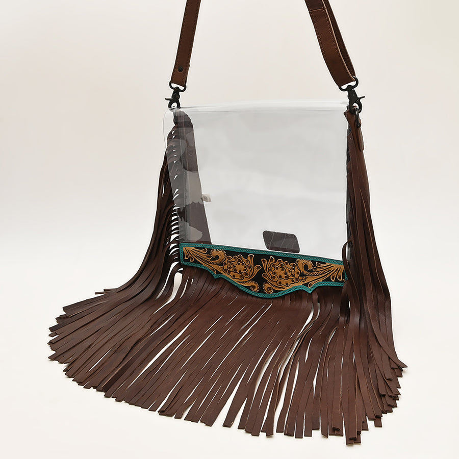 American Darling Clear Bag Hand Tooled Genuine Leather Women Bag Western Handbag Purse - Uhorse