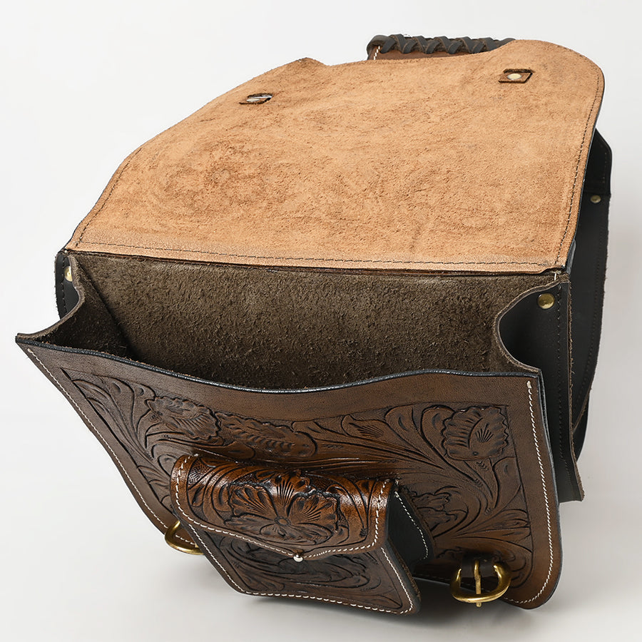 HILASON Soft Leather Horse Saddle Bag Brown | Equestrian Western Adjustable Closure