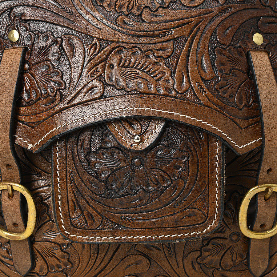 HILASON Soft Leather Horse Saddle Bag Brown | Equestrian Western Adjustable Closure