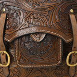 Hilason Western Horse Leather Saddle Bag Heavyduty Traditional Trail Ride