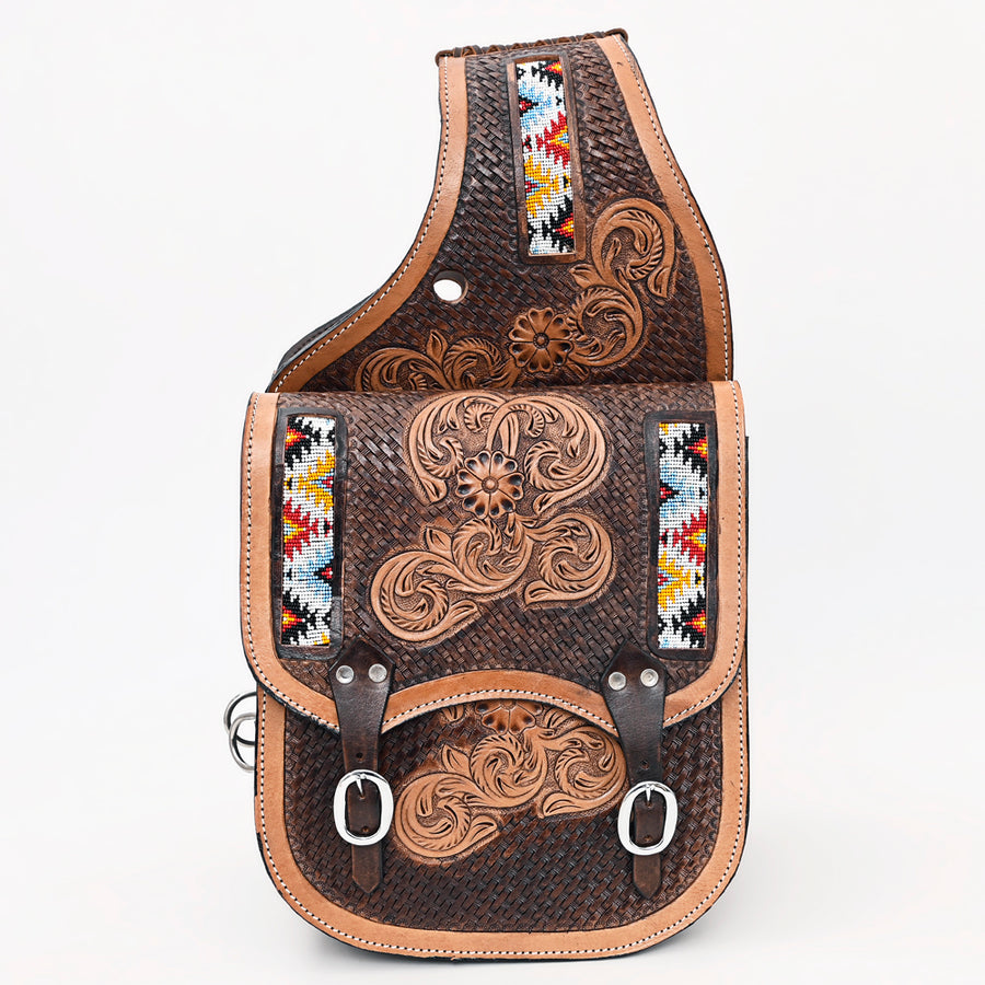 HILASON Soft Leather Horse Saddle Bag Brown | Equestrian Western Adjustable Closure