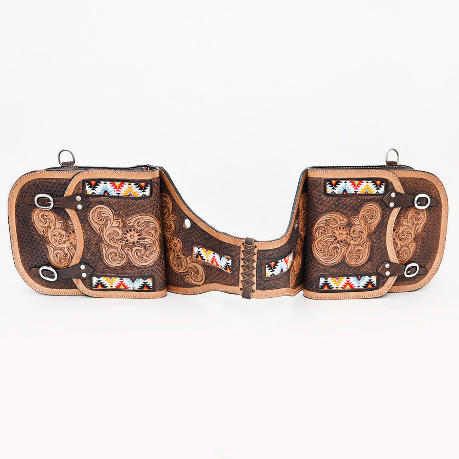 HILASON Soft Leather Horse Saddle Bag Brown | Equestrian Western Adjustable Closure