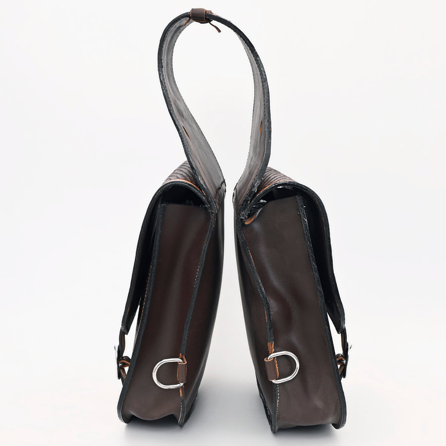 HILASON Soft Leather Horse Saddle Bag Brown | Equestrian Western Adjustable Closure