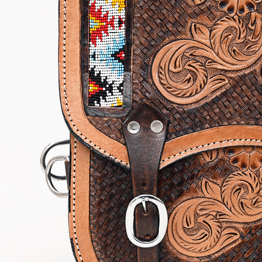 HILASON Soft Leather Horse Saddle Bag Brown | Equestrian Western Adjustable Closure