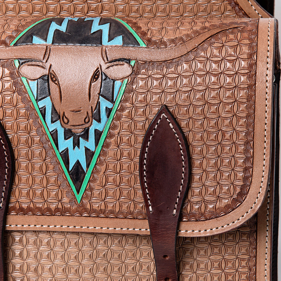 HILASON Soft Leather Horse Saddle Bag Brown | Equestrian Western Adjustable Closure