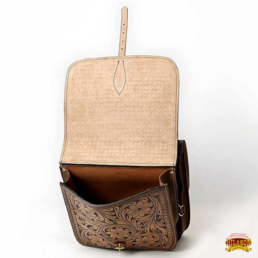 HILASON Soft Leather Horse Saddle Bag Brown | Equestrian Western Adjustable Closure