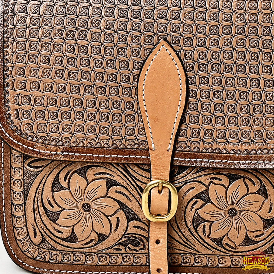 HILASON Soft Leather Horse Saddle Bag Brown | Equestrian Western Adjustable Closure