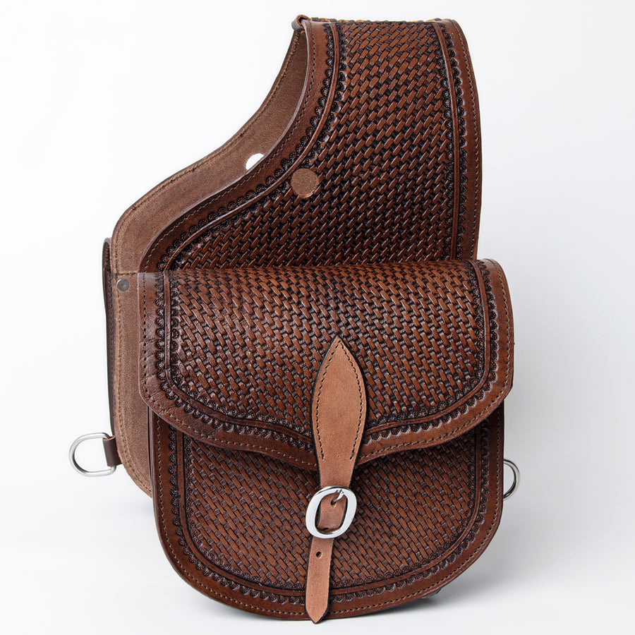 HILASON Soft Leather Horse Saddle Bag Brown | Equestrian Western Adjustable Closure