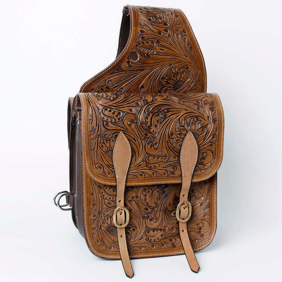 HILASON Soft Leather Horse Saddle Bag Brown | Equestrian Western Adjustable Closure