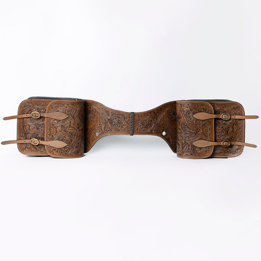 HILASON Soft Leather Horse Saddle Bag Brown | Equestrian Western Adjustable Closure