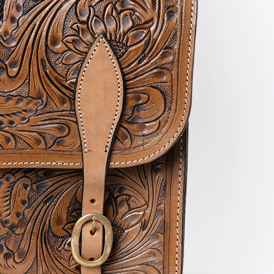 HILASON Soft Leather Horse Saddle Bag Brown | Equestrian Western Adjustable Closure