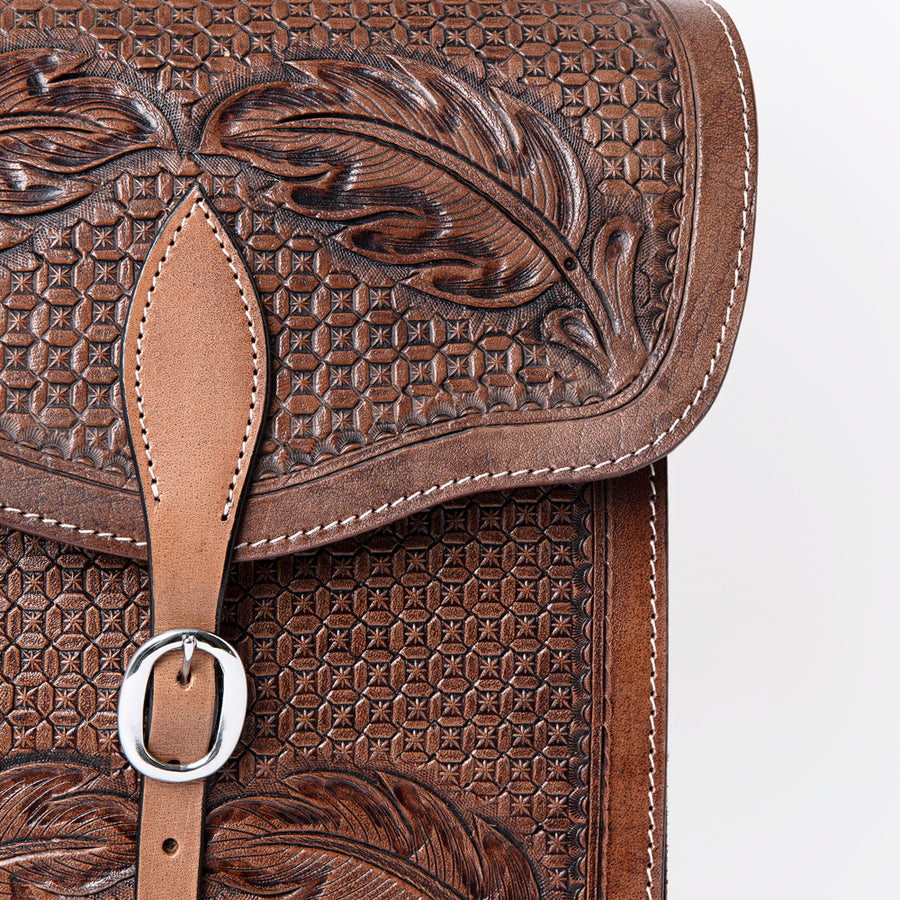 HILASON Soft Leather Horse Saddle Bag Brown | Equestrian Western Adjustable Closure