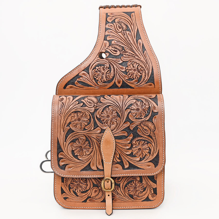 HILASON Soft Leather Horse Saddle Bag Brown | Equestrian Western Adjustable Closure