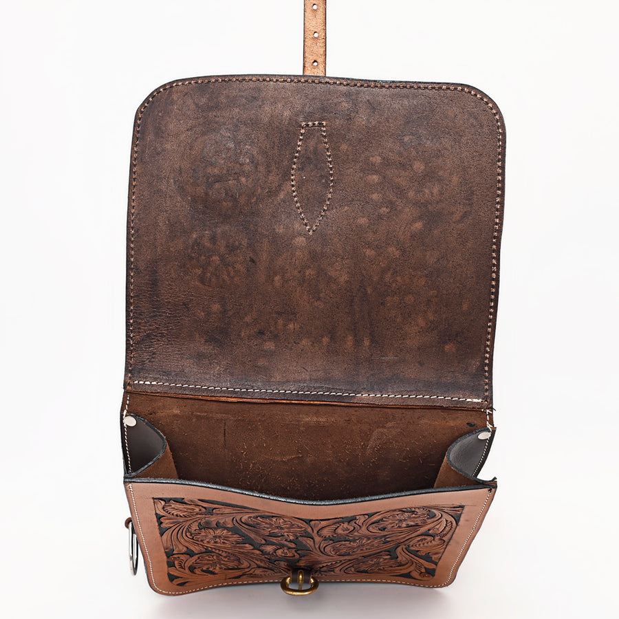 HILASON Soft Leather Horse Saddle Bag Brown | Equestrian Western Adjustable Closure
