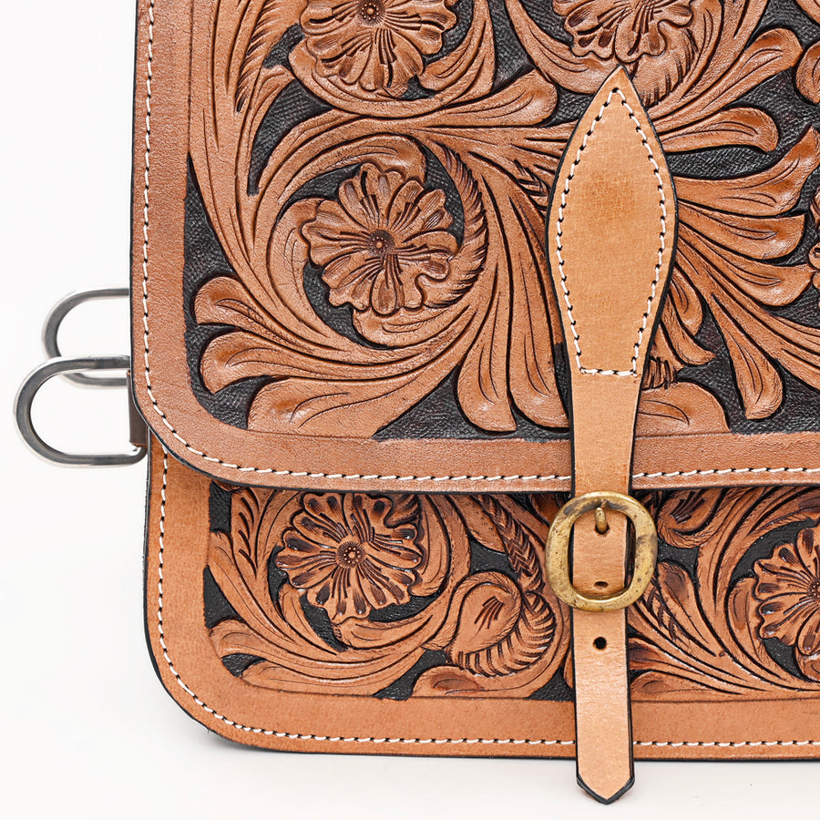 HILASON Soft Leather Horse Saddle Bag Brown | Equestrian Western Adjustable Closure