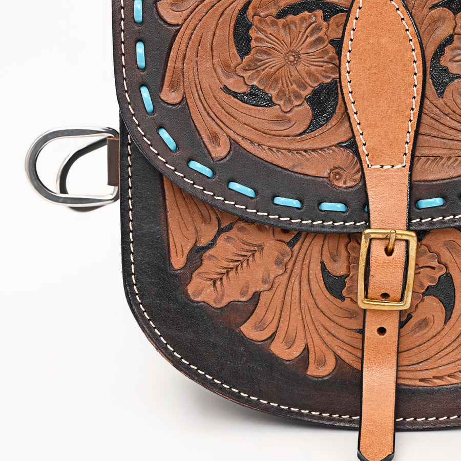 HILASON Soft Leather Horse Saddle Bag Brown | Equestrian Western Adjustable Closure