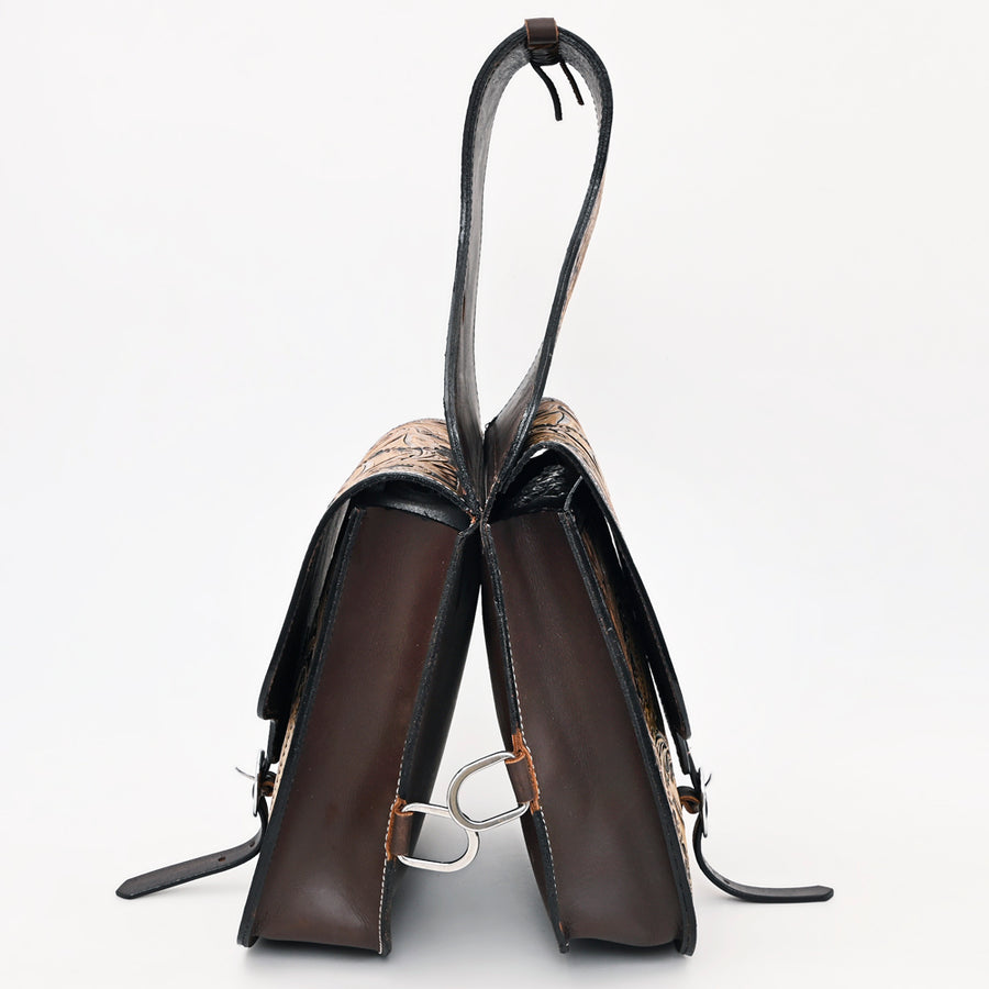 HILASON Soft Leather Horse Saddle Bag Brown | Equestrian Western Adjustable Closure