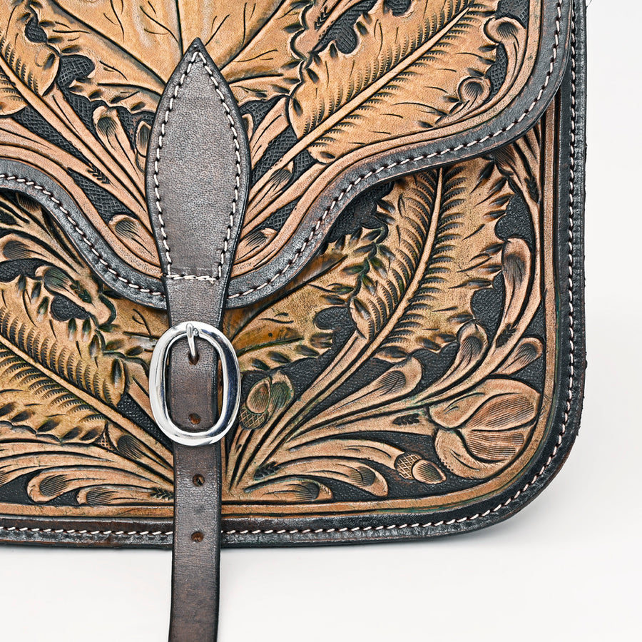 HILASON Soft Leather Horse Saddle Bag Brown | Equestrian Western Adjustable Closure