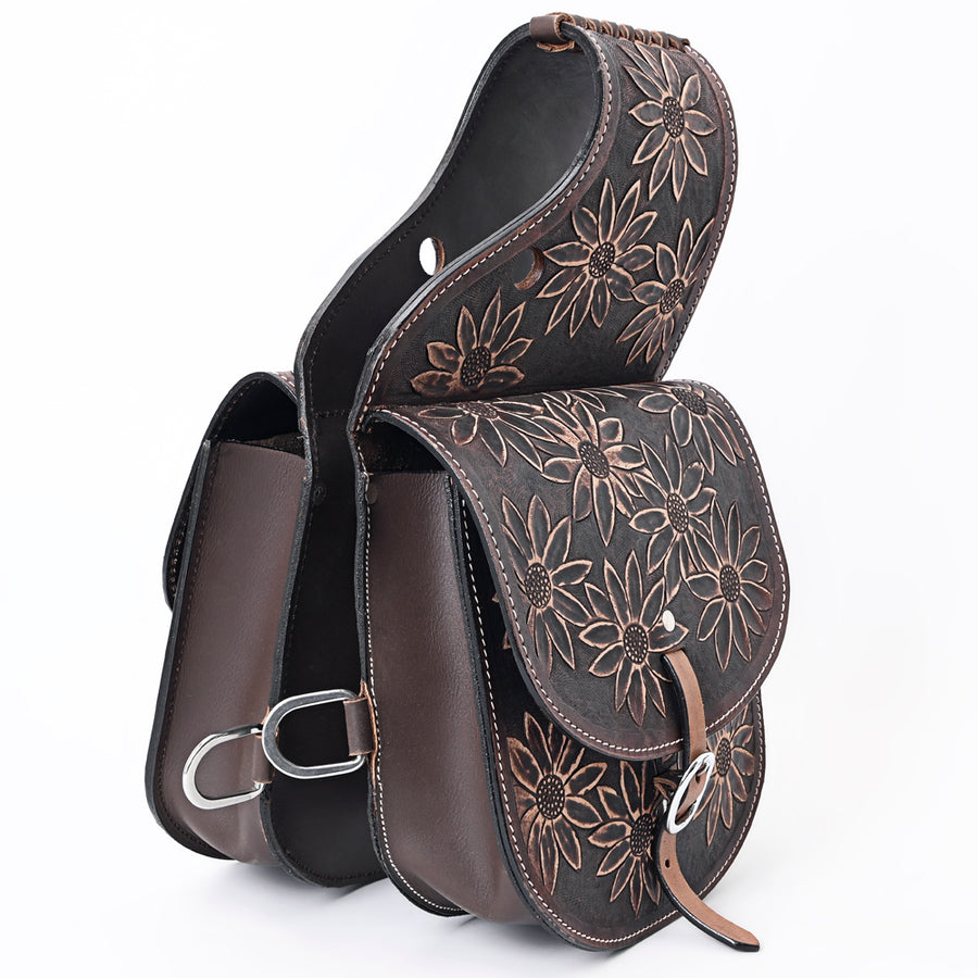 HILASON Soft Leather Horse Saddle Bag Brown | Equestrian Western Adjustable Closure