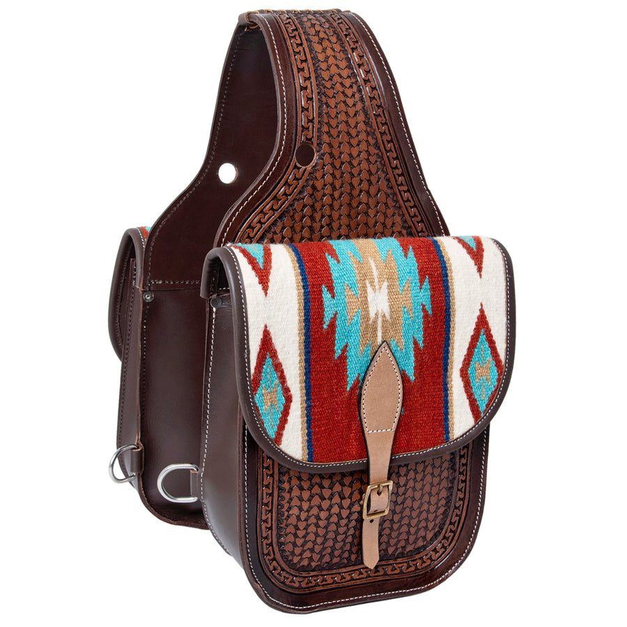 Hilason Western Horse Leather Saddle Bag Heavyduty Traditional Trail Ride - Hilason