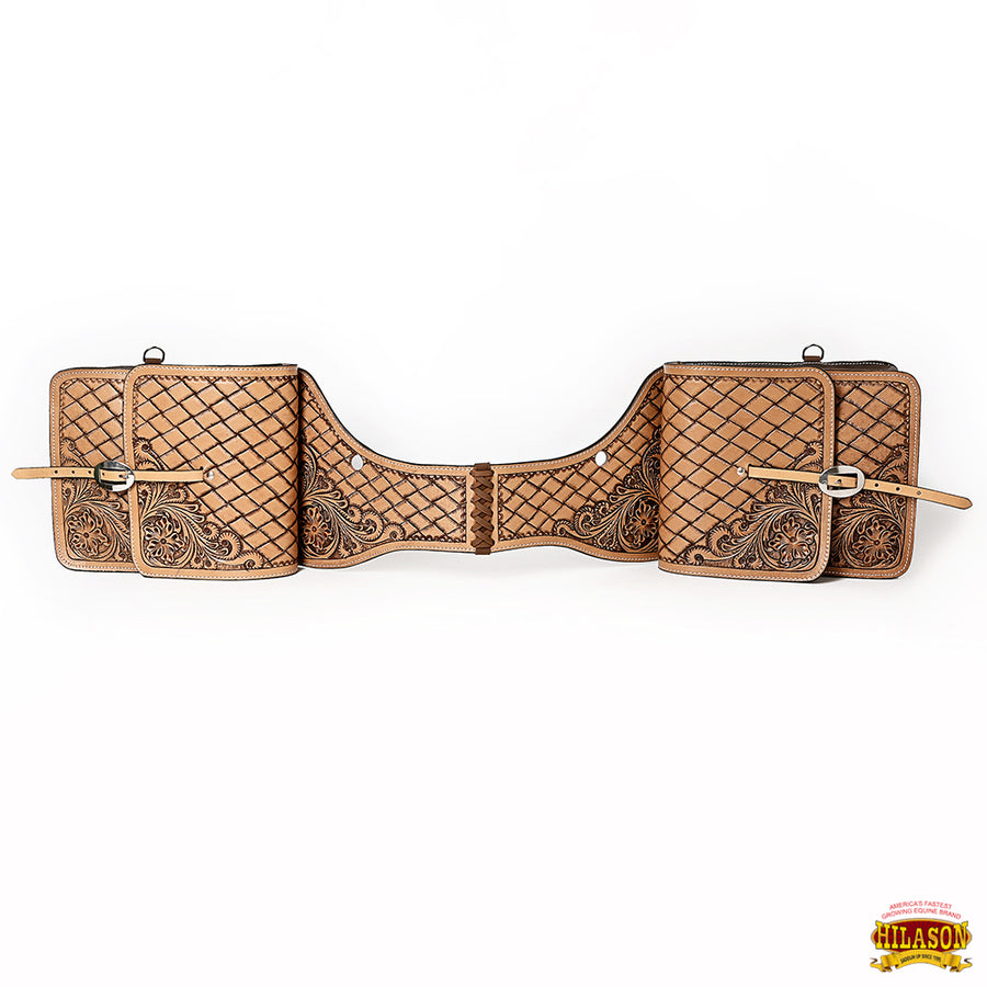 HILASON Soft Leather Horse Saddle Bag Brown | Equestrian Western Adjustable Closure