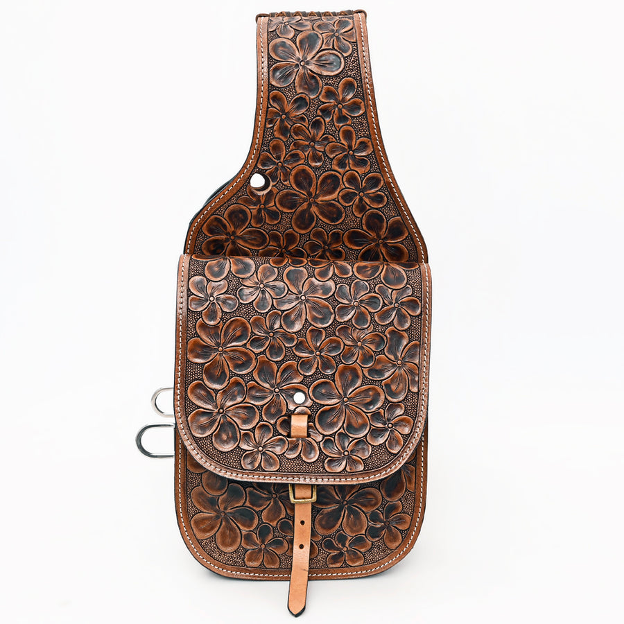 HILASON Soft Leather Horse Saddle Bag Brown | Equestrian Western Adjustable Closure