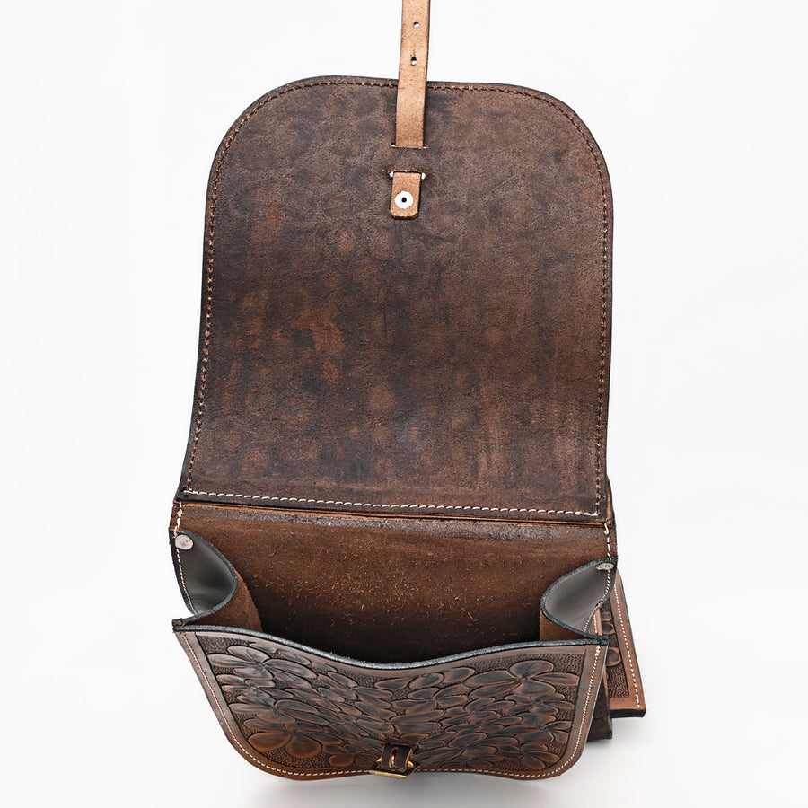 HILASON Soft Leather Horse Saddle Bag Brown | Equestrian Western Adjustable Closure
