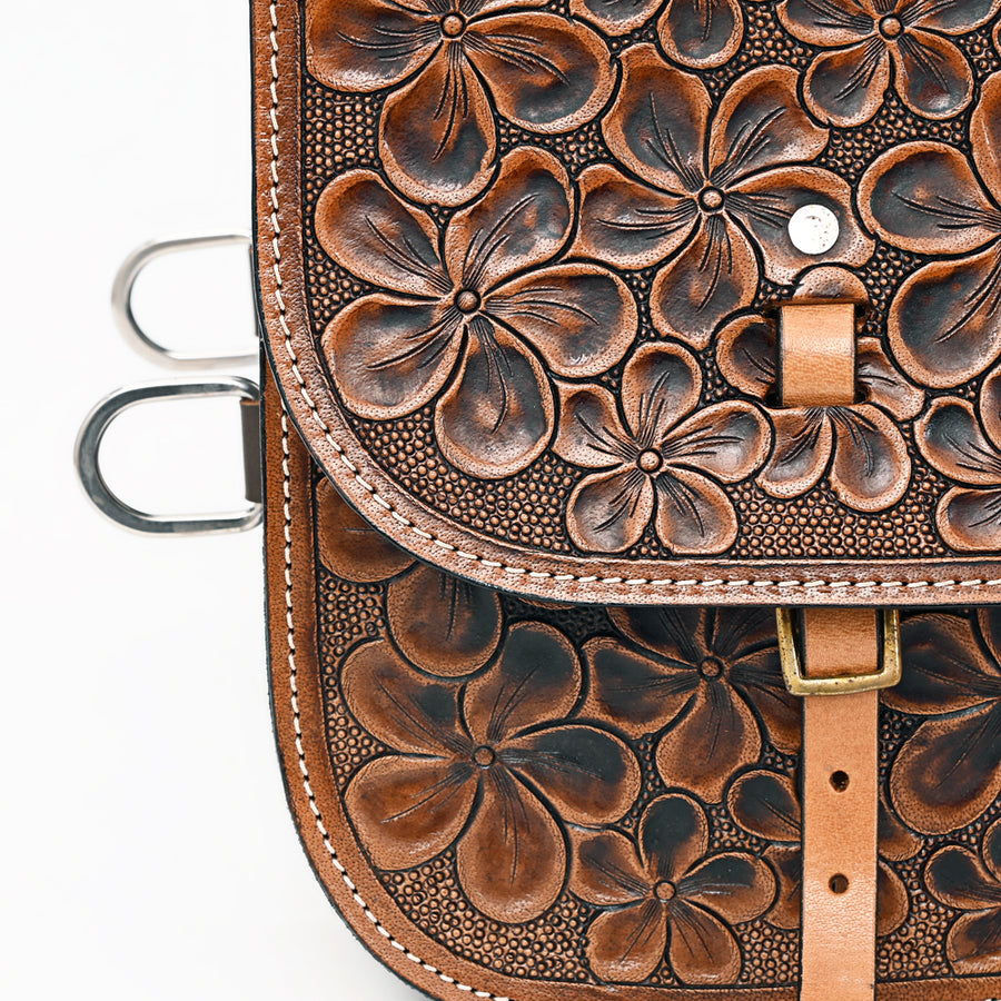 HILASON Soft Leather Horse Saddle Bag Brown | Equestrian Western Adjustable Closure