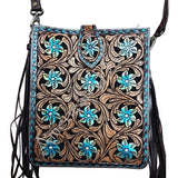 American Darling ADBG5001 Large Crossbody Hand Tooled Genuine Leather Women Bag Western Handbag Purse