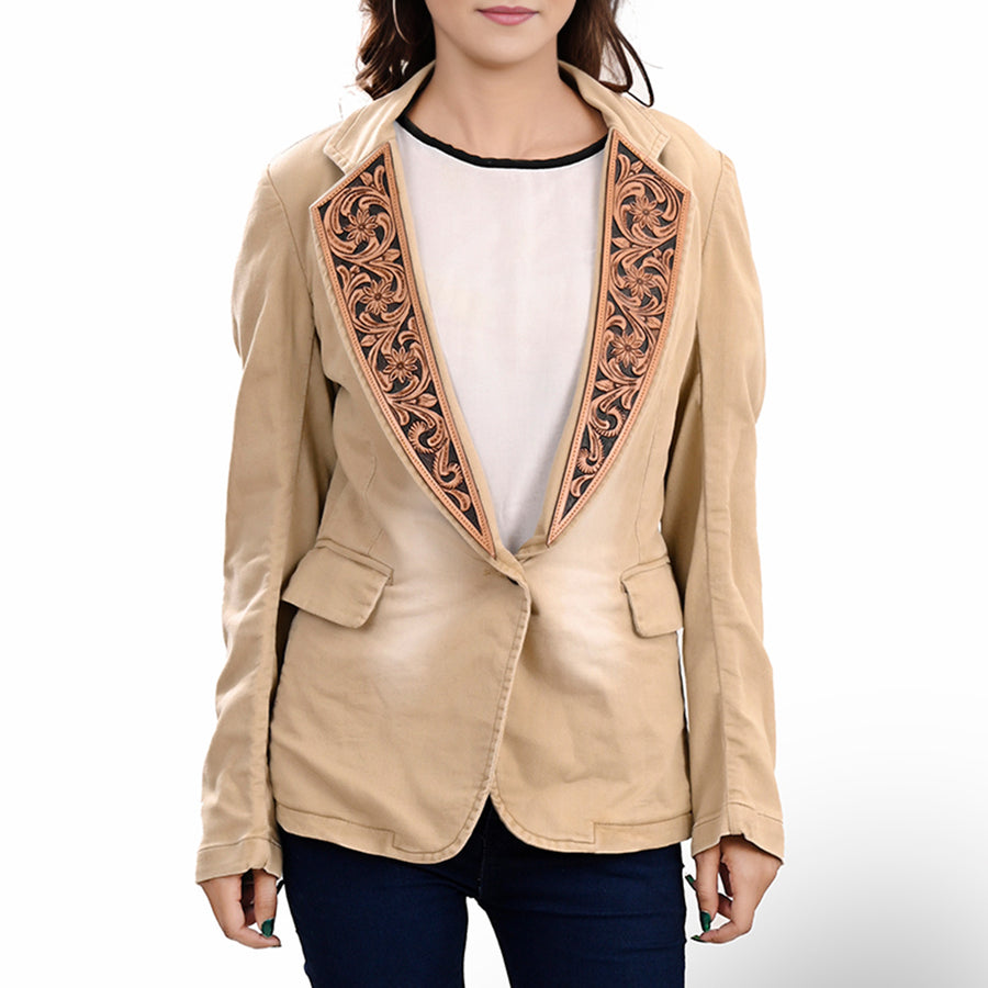 American Darling Genuine Vintage leather Women Blazer dress Shirt jacket ladies Girl|