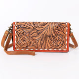 Ohlay Bags SKBM101A Organiser Hand Tooled Genuine Western Leather Women Handbag PurseBag