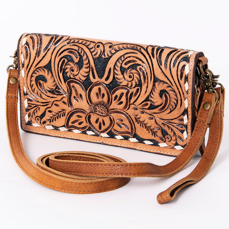 KBM101C Ohlay W. Genuine Leather Hand Tooled Women Organiser Bags – by Hilason – Cowboy and equestrian accessories