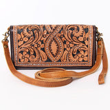 SKBM101F Ohlay Western Genuine Leather Hand Tooled Women Organiser Bags