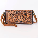 SKBM101F Ohlay Western Genuine Leather Hand Tooled Women Organiser Bags