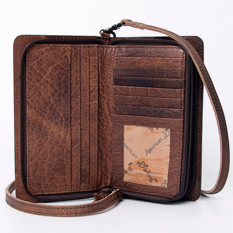 American Darling Organizer Saddle Blanket Genuine Leather Western Women Bag Handbag Purse | for Cute Travel