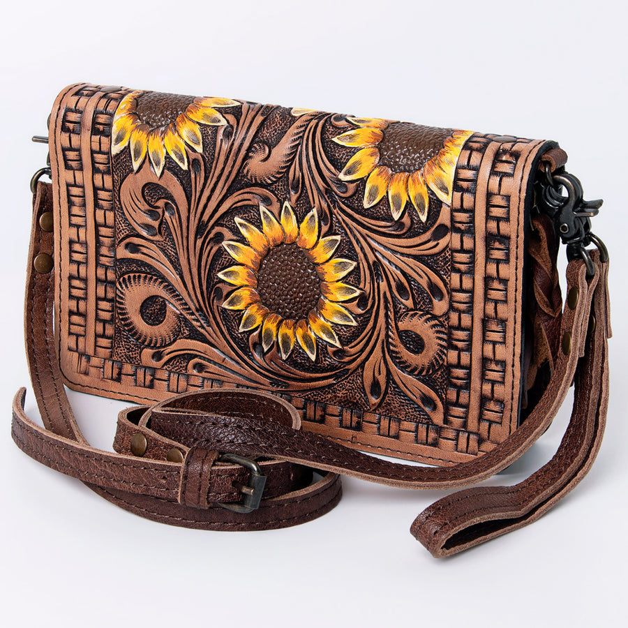 American Darling Hand Tooled Leather Organiser Bag - Uhorse