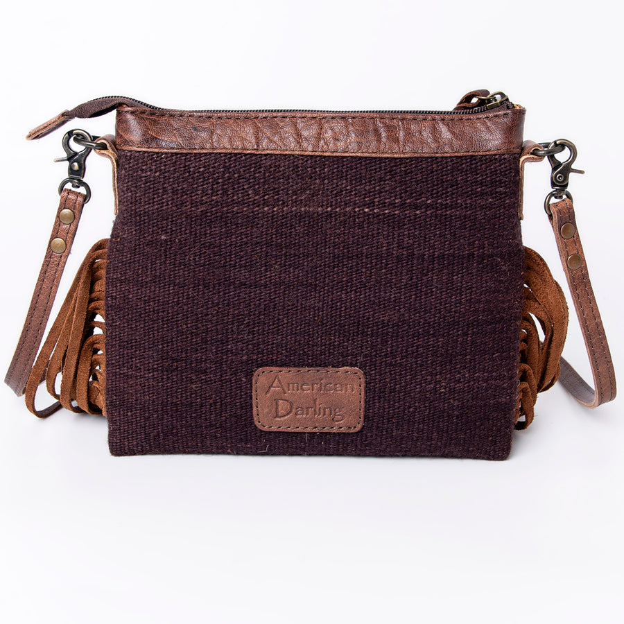 American Darling CrossBody Bag Saddle Blanket Fabric Genuine Leather Western Women Handbag Purse | for Cute Travel