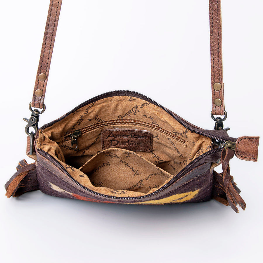 American Darling CrossBody Bag Saddle Blanket Fabric Genuine Leather Western Women Handbag Purse | for Cute Travel