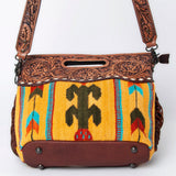 American Darling Clutch Hand Tooled Saddle Blanket Fabric Genuine Leather Western Women Bag Handbag Purse | Purses for Cute