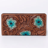 American Darling Clutch Hand Tooled Genuine Leather Women Bag Western Handbag Purse